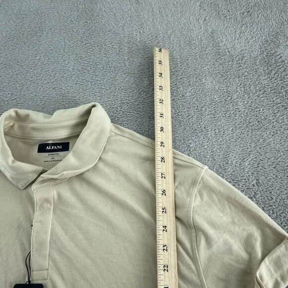 Alfani Mens Stretch Polo Shirt XXL Beige NWT 5815 - Picture 6 of 9
